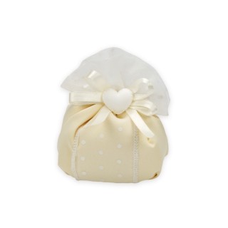 Sacchetto bon bon bicolor bianco e beige | CarinCasa