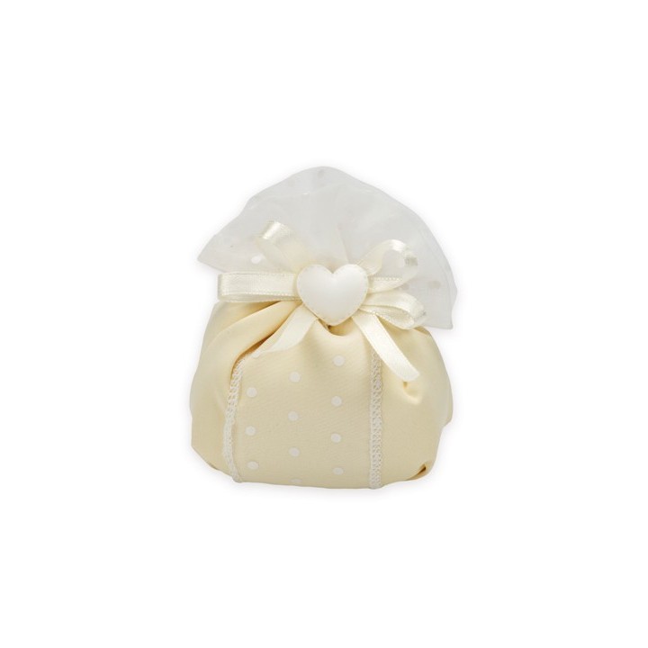 Sacchetto bon bon bicolor bianco e beige | CarinCasa