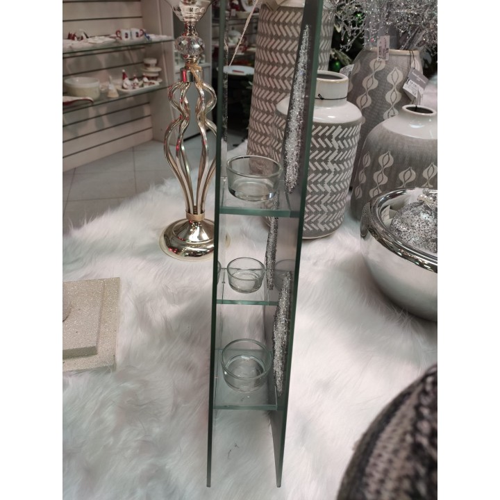 Porta candela in vetro con abete grande cm h50 | CarinCasa