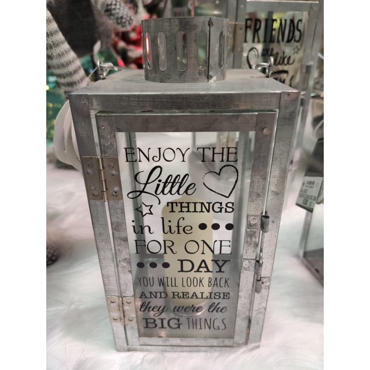 Lanterna slogan zinc 21X10 cm assortiti decori | CarinCasa