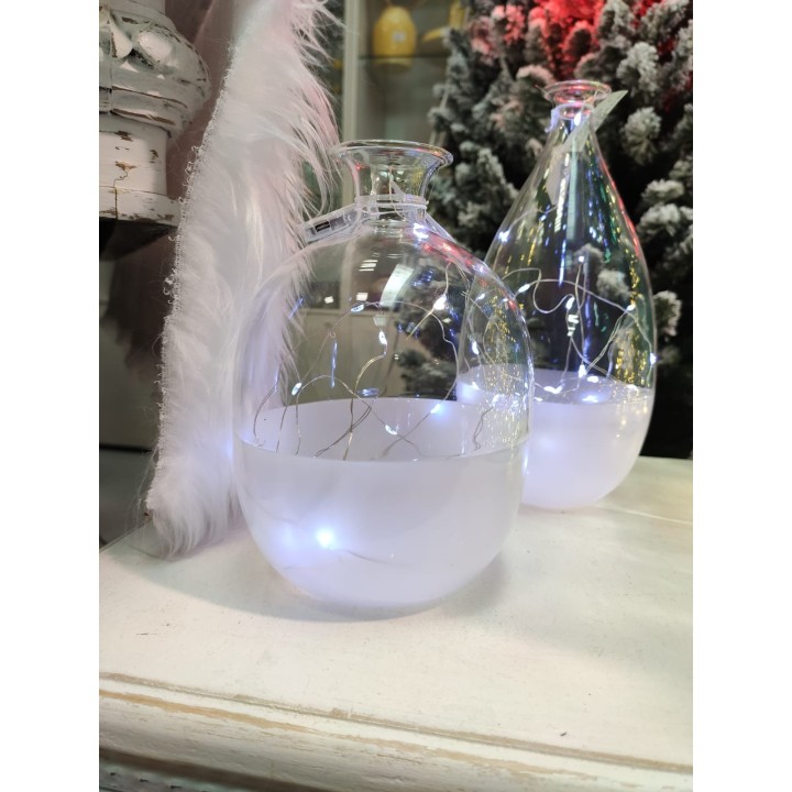 Vaso bottiglia rotondo bianco 17 cm | CarinCasa