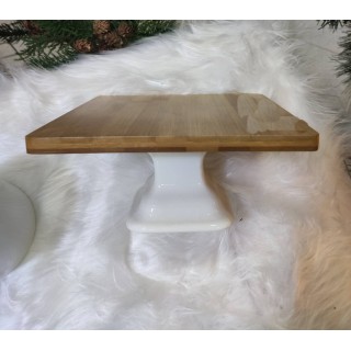 Alzata quadra in porcellana e bamboo 20 x 20 x 10 cm |…