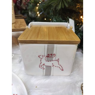 Barattolo quadro con renna Christmas