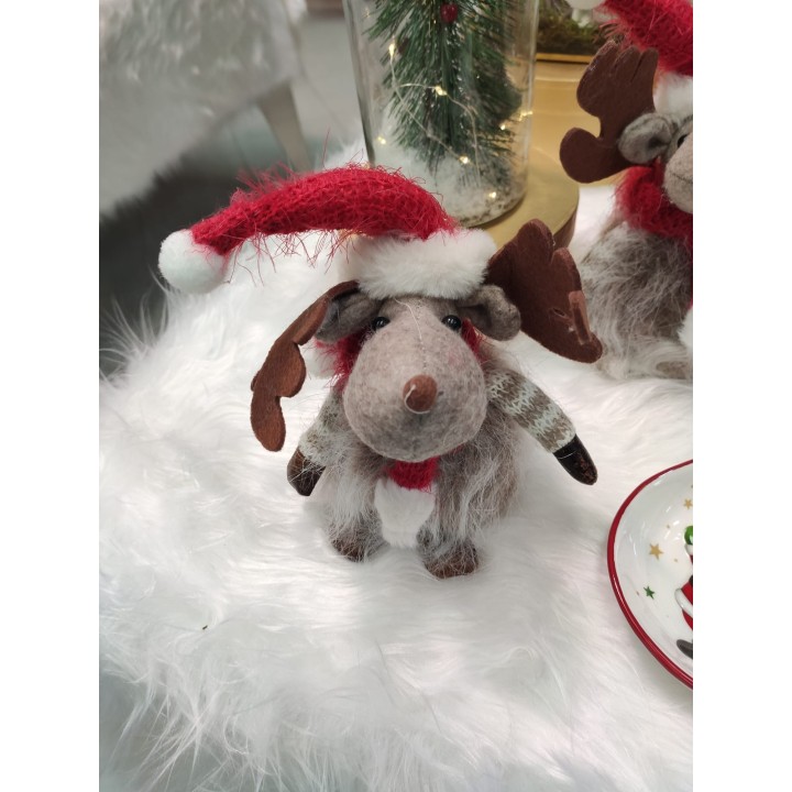 Pupazzo renna capello rosso 25 cm | CarinCasa