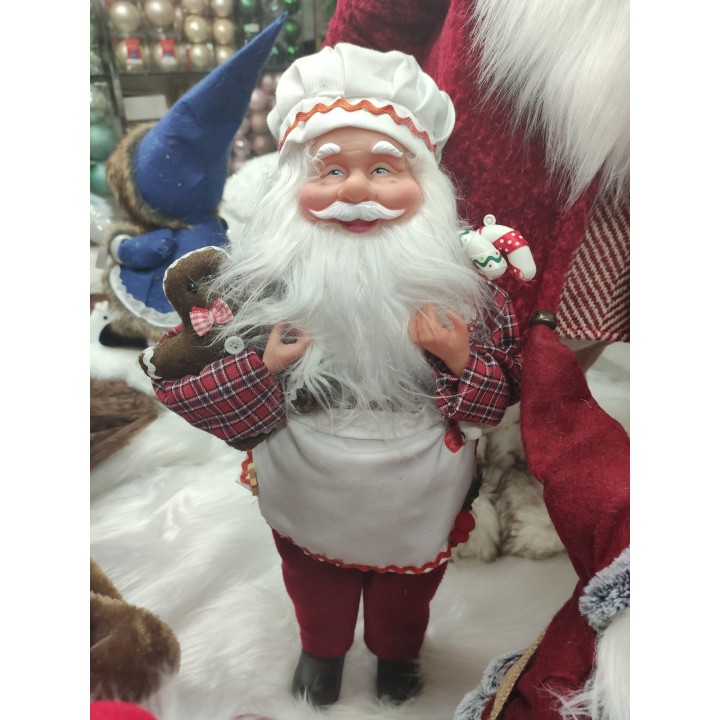 Babbo natale pasticcere con musica cm 46 | CarinCasa