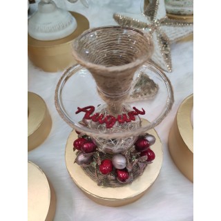 Portacandela natalizio shabby 10 x 17 cm | CarinCasa