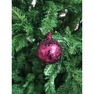 Palla natale bollicine magenta garnet 8 cm | CarinCasa