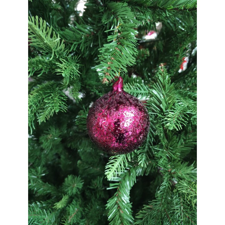 Palla natale bollicine magenta garnet 8 cm | CarinCasa