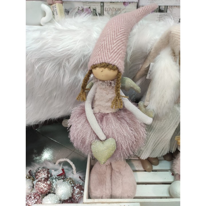 Fatina spiritosa trecce resina-stoffa 55 cm | CarinCasa