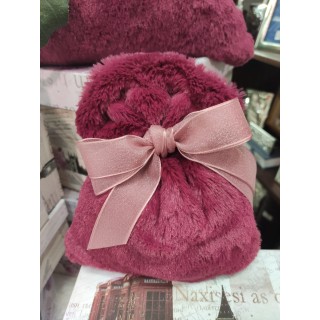 Sacco in ecopelliccia bordeaux piccolo 22 x 16 cm |…