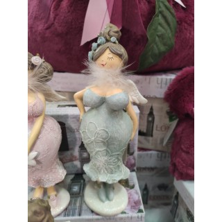 Ragazza formosa azzurra con piume 23 cm | CarinCasa