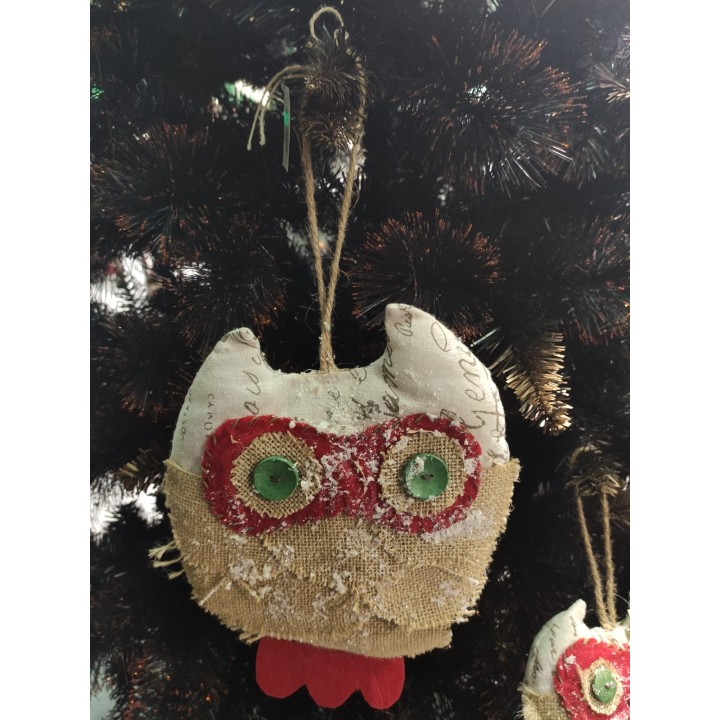 Gufetto natalizio bicolore 27 x 18 x 7 cm | CarinCasa