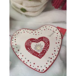 Piattino ceramica a cuore 16,5 x 14 cm