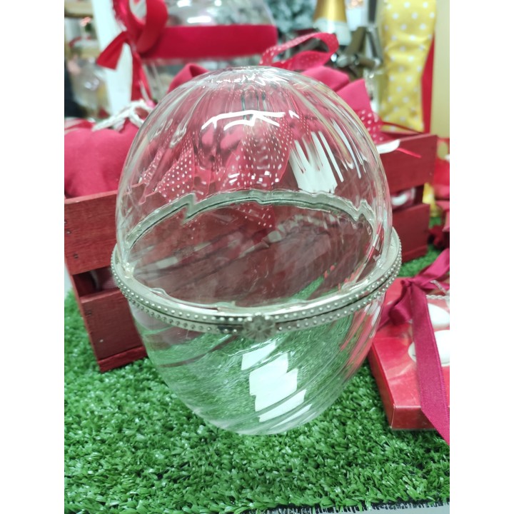 Ovetto vetro soffiato con apertura in metallo 14.5 cm |…