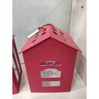 Casetta rossa con led 12 x 12 x 20 cm | CarinCasa