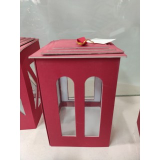 Lanterna doppio arco rossa con led 10 x 10 x 17 cm |…
