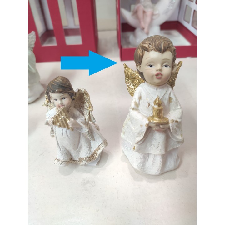 Angelo argento con candela 9 cm | CarinCasa