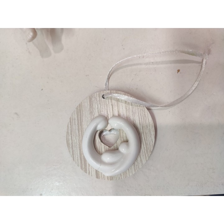 Woodwhite pearl applicazione sacra famiglia 6 cm | CarinCasa