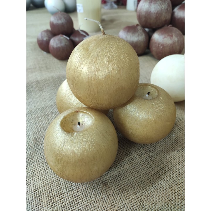 Candela sfera oro 10 x 10 cm | CarinCasa
