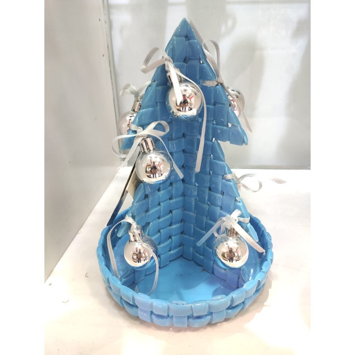 Addobbo albero intrecciato con piatto intreccio tagliato 17…