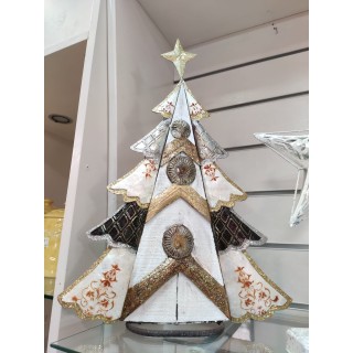 Albero di natale in metallo e legno grande 48 x 34 cm |…