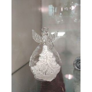 Angelo bombato con decoro albero pizzo 6 x 10 cm | CarinCasa