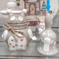 Campanella pupazzo di neve 2 assortiti ceramica 13 cm