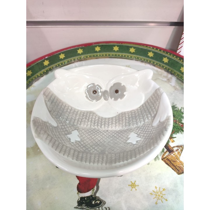 Ciotola media decoro civetta 17 x 17 cm | CarinCasa
