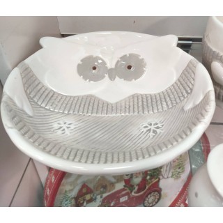 Ciotola decoro civetta 21 x 21 cm | CarinCasa