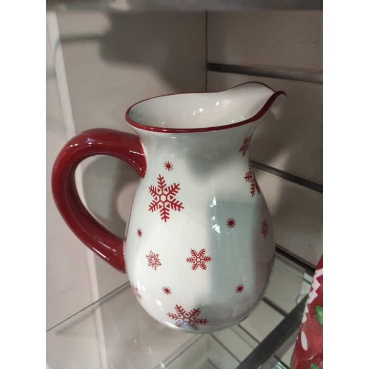 Brocca bianca natale decoro fiocchi di neve 10 x 11 cm |…