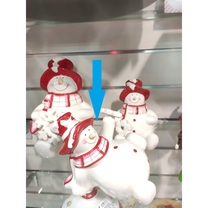 Pupazzo di neve sdraiato con sciarpa Qdj 15 x 15 cm |…