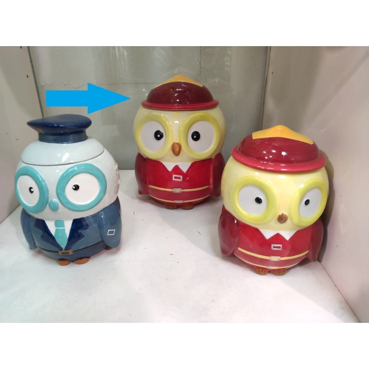 Biscottiera pulcino decoro Pompiere 13 x 18 cm | CarinCasa