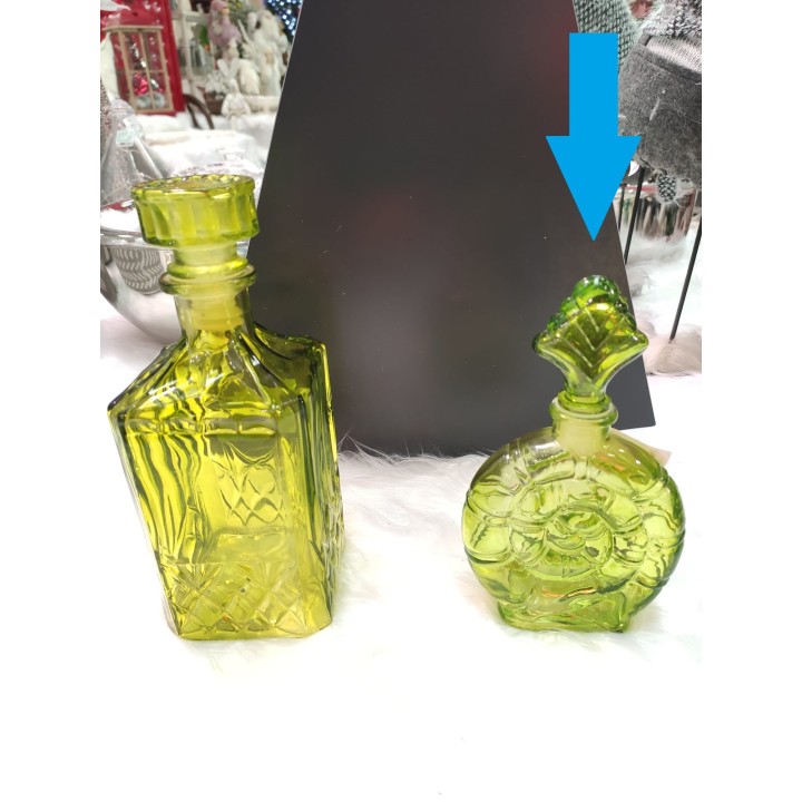 Bottiglia mini verde in vetro 18 cm | CarinCasa