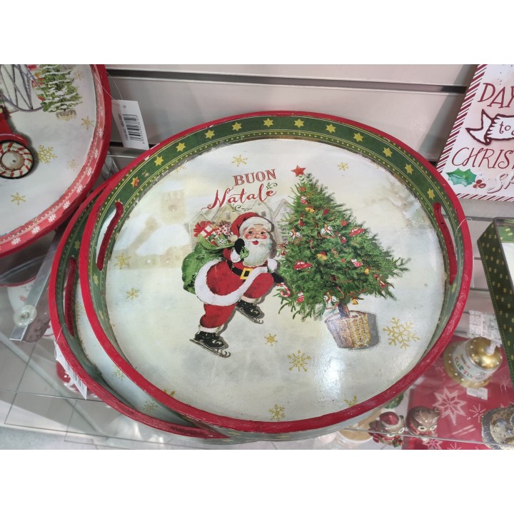Vassoio tondo buon natale assortiti 2 colori 33 cm |…