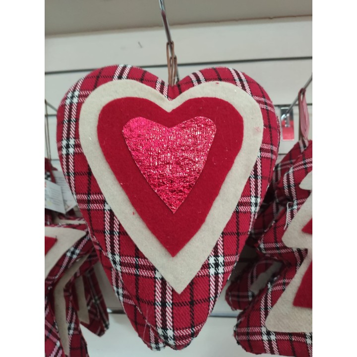 Addobbo cuore christmas rosso 26 cm | CarinCasa