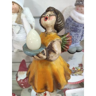 Portacandela angelo naki resina 20 cm | CarinCasa