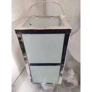 Lanterna contorni argento 24 cm | CarinCasa