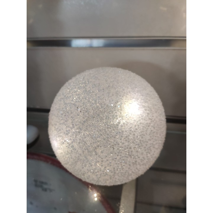 Sfera glitter white con led 10,5 cm | CarinCasa