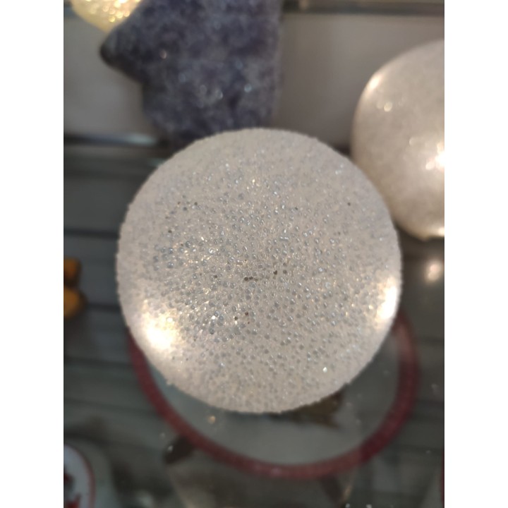 Sfera glitter white con led 8 cm | CarinCasa