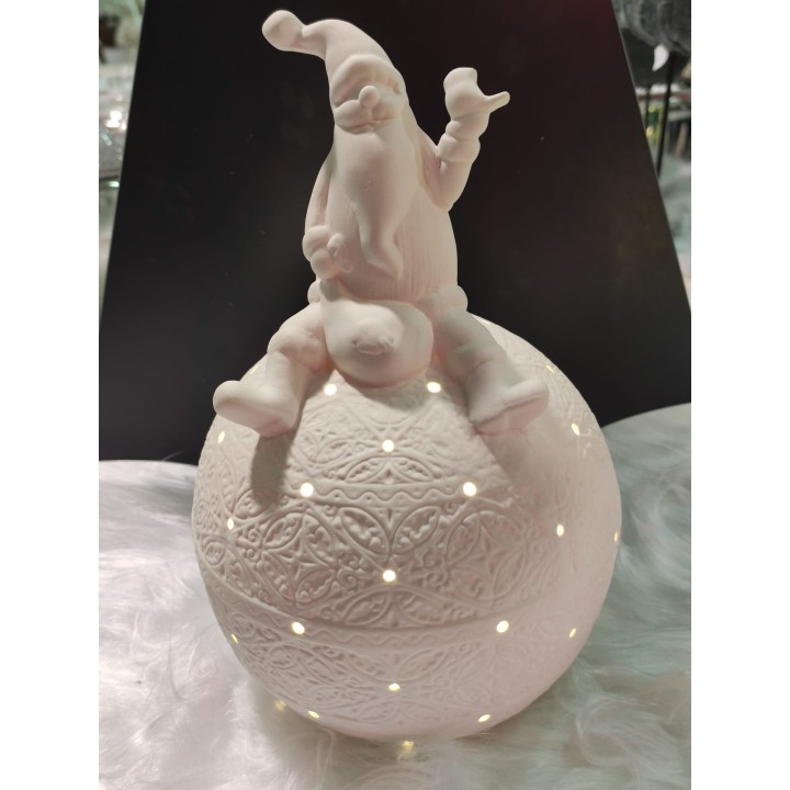 Lume tondo Babbo Natale LED