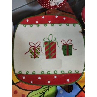 Piatto di natale pacchi regalo 18,5 cm | CarinCasa