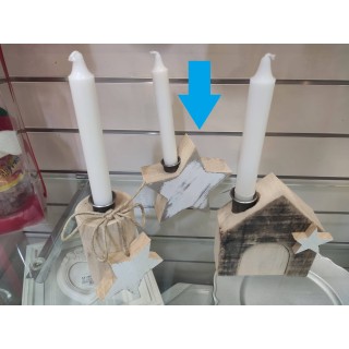 Portacandela stella di legno 15 x 30 cm | CarinCasa