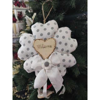 Ghirlanda grande 5 cuoritessuto 40 cm | CarinCasa