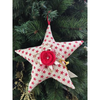 Stella con decoro stelline in tessuto 26x27 cm | CarinCasa
