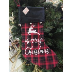 Calza scozzese renna Merry Christmas