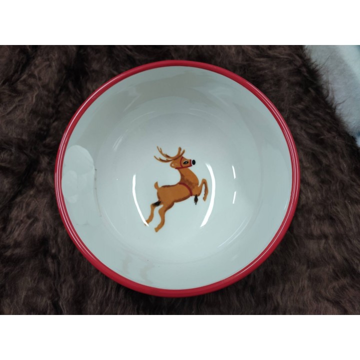 Coppa natalizia con renna 16,5 cm | CarinCasa