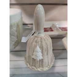 Campanella beige in lana ceramica 13 cm