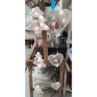 Filo con 3 cuori natalizi con led 120 cm | CarinCasa