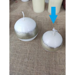 Candela Sfera glamour bianca 8 x 8 cm | CarinCasa
