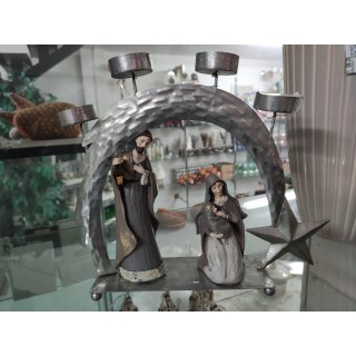 Natività con stella cometa portacandela 28 x 24 cm |…